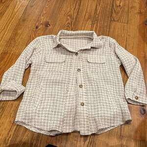 And The Why Women's Be Alright Beige Tweed Button Down Shacket